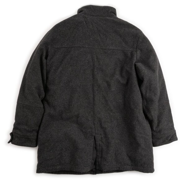 WOOLRICH Onyx charcoal grey heavy wool blend parka length winter jacket size L - Picture 3 of 14